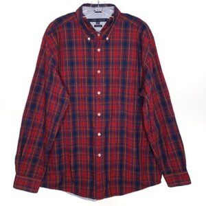 TOMMY HILFIGER Red Plaid Classic Fit Button Down Shirt